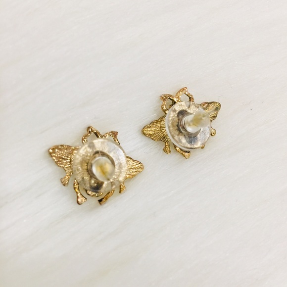 HP!!! Crystal Yellow Bee Stud Earrings - Picture 6 of 6
